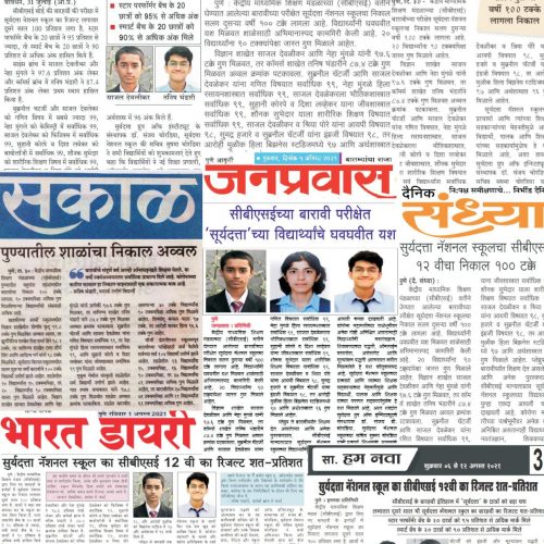 Press Coverage on 100% Result of 12th CBSE