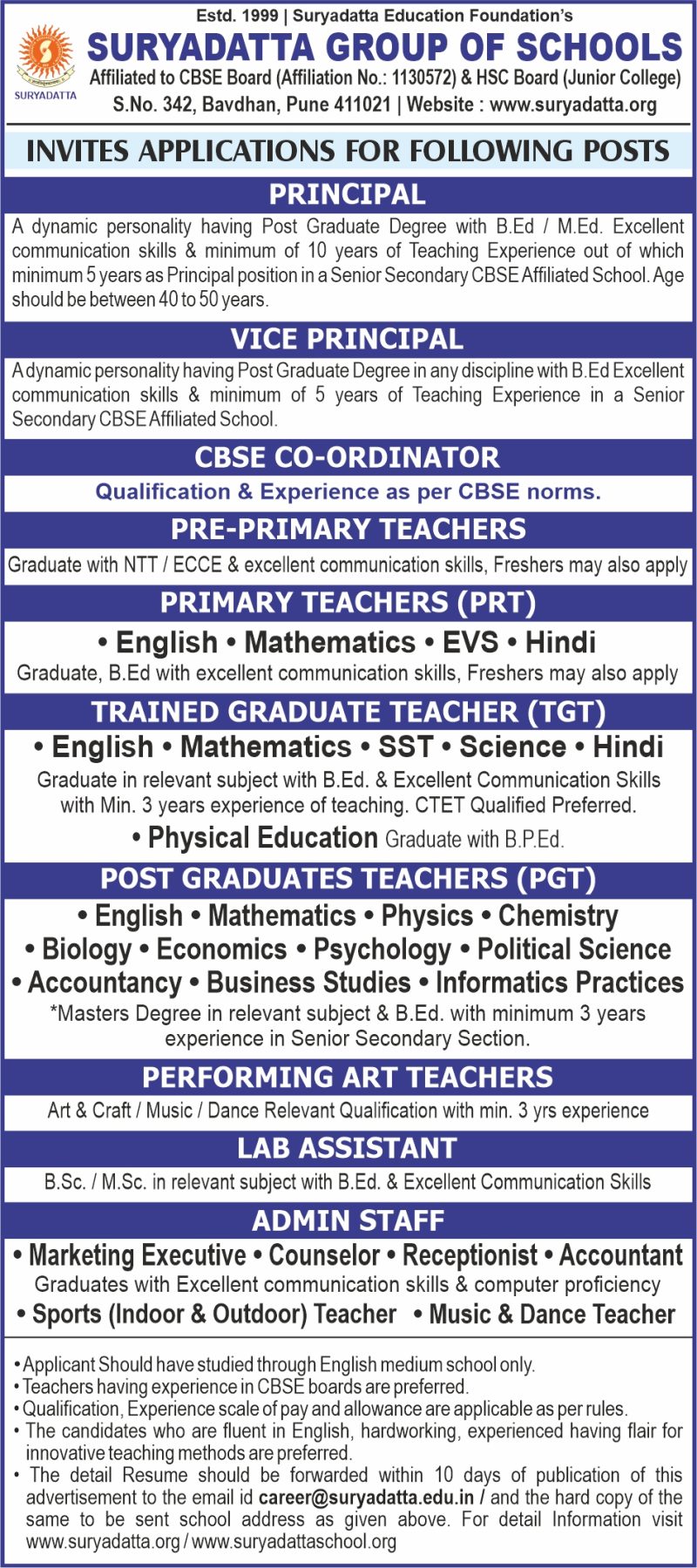 News Article of CBSE School in Pune