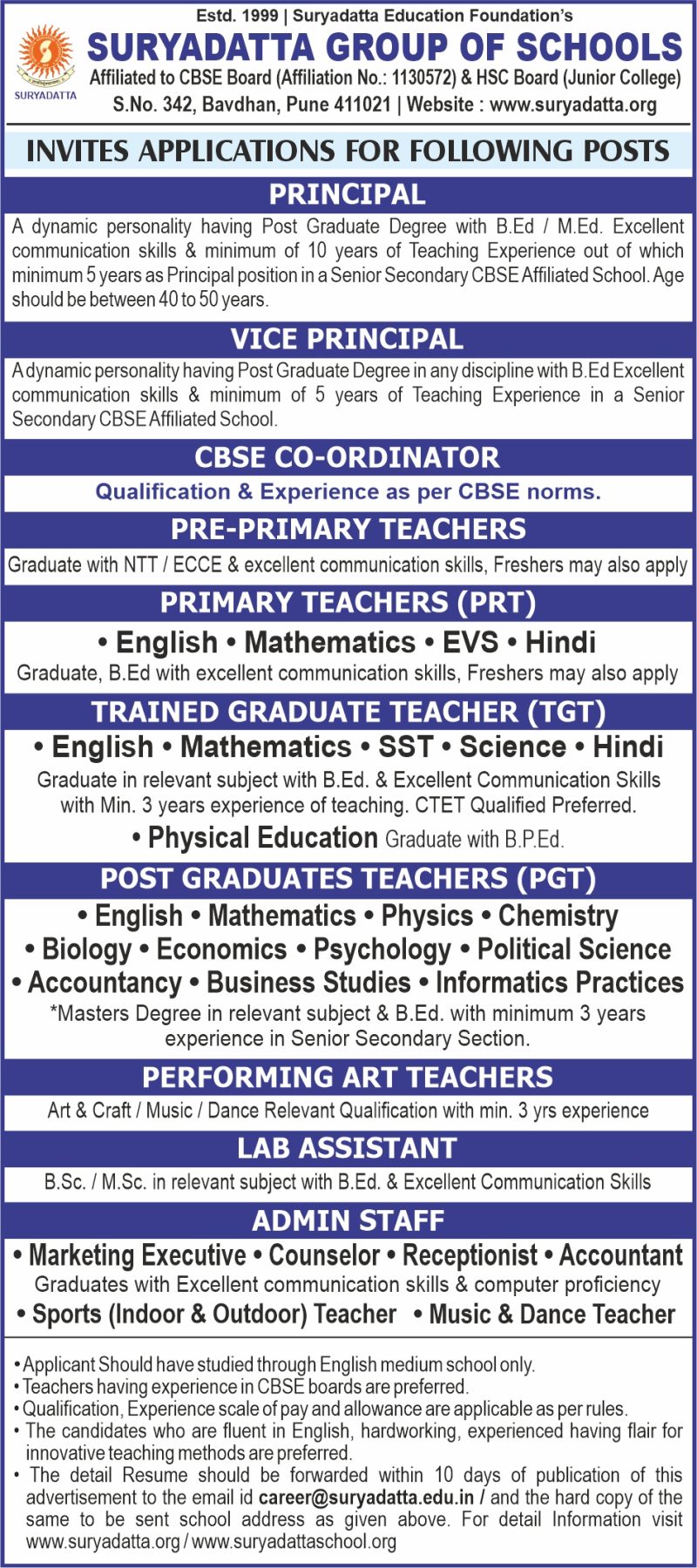 News Article of CBSE School in Pune